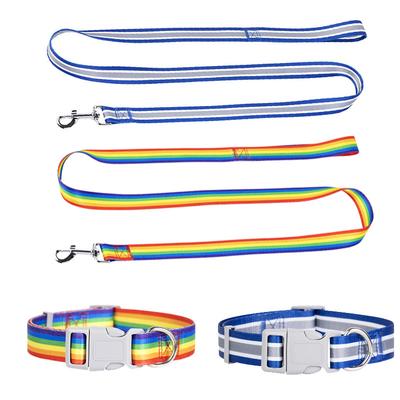 Regenbogen Spaziergang Hundeleine Groß Mittel Und Klein Hund Traktionsseil Schnappverschluss Haustierhalsband Nylon Hundegurt Gewebt Hund Haustierzubehör
