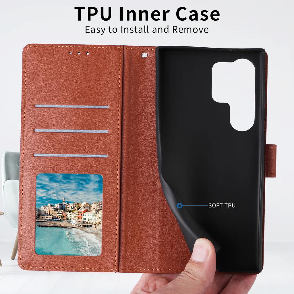 Case for Samsung Galaxy S23 S24 S25 Ultra Plus Edge A06 A16 A26 A36 A56 A05S A15 A25 A35 A55 5G Coque Flip Leather Wallet Funda