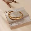 European & American Double Layer Geometric Stainless Steel Women's Open Bangle