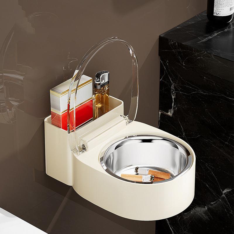 1Pc Ashtray Free Wall Fun Quirky Ashtray Wall-Mounted Ashtray Creative Toilet Ashtray Home Bathroom Storage