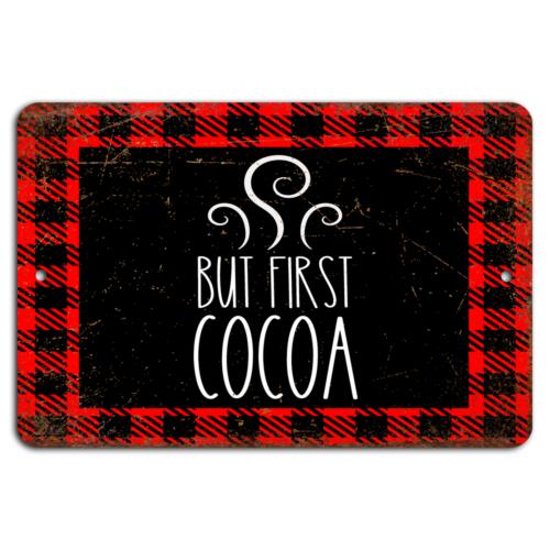

Cozy Cocoa Time Rustic Plaid DelightAluminumtin sign 20x30cm（7.8x11.8inch）