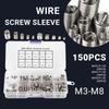 150pcs 7 Sizes Wire Insert Screws M3-8 Thread Repair Kits Coiled Wire Inserts  Automotive Repair