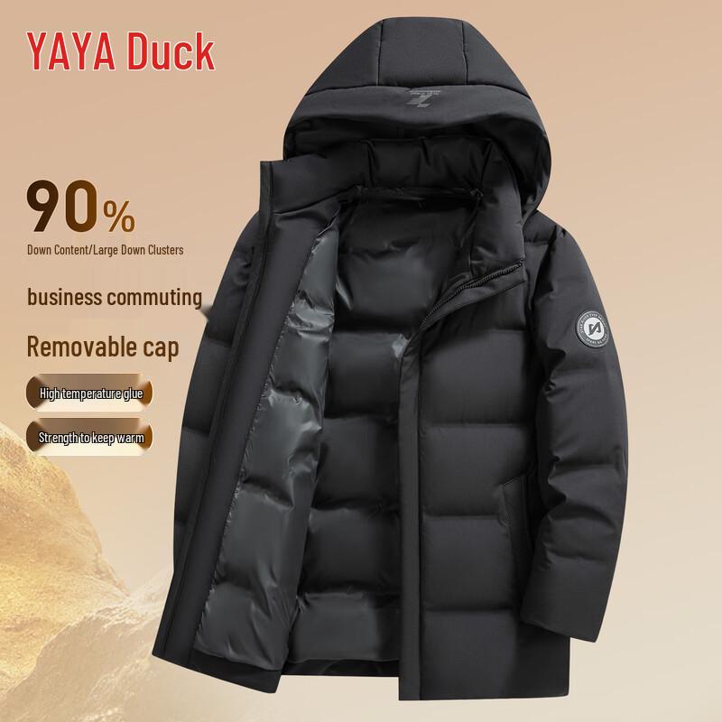 YAYA Men s Detachable Hooded Duck Down Winter Jacket 175