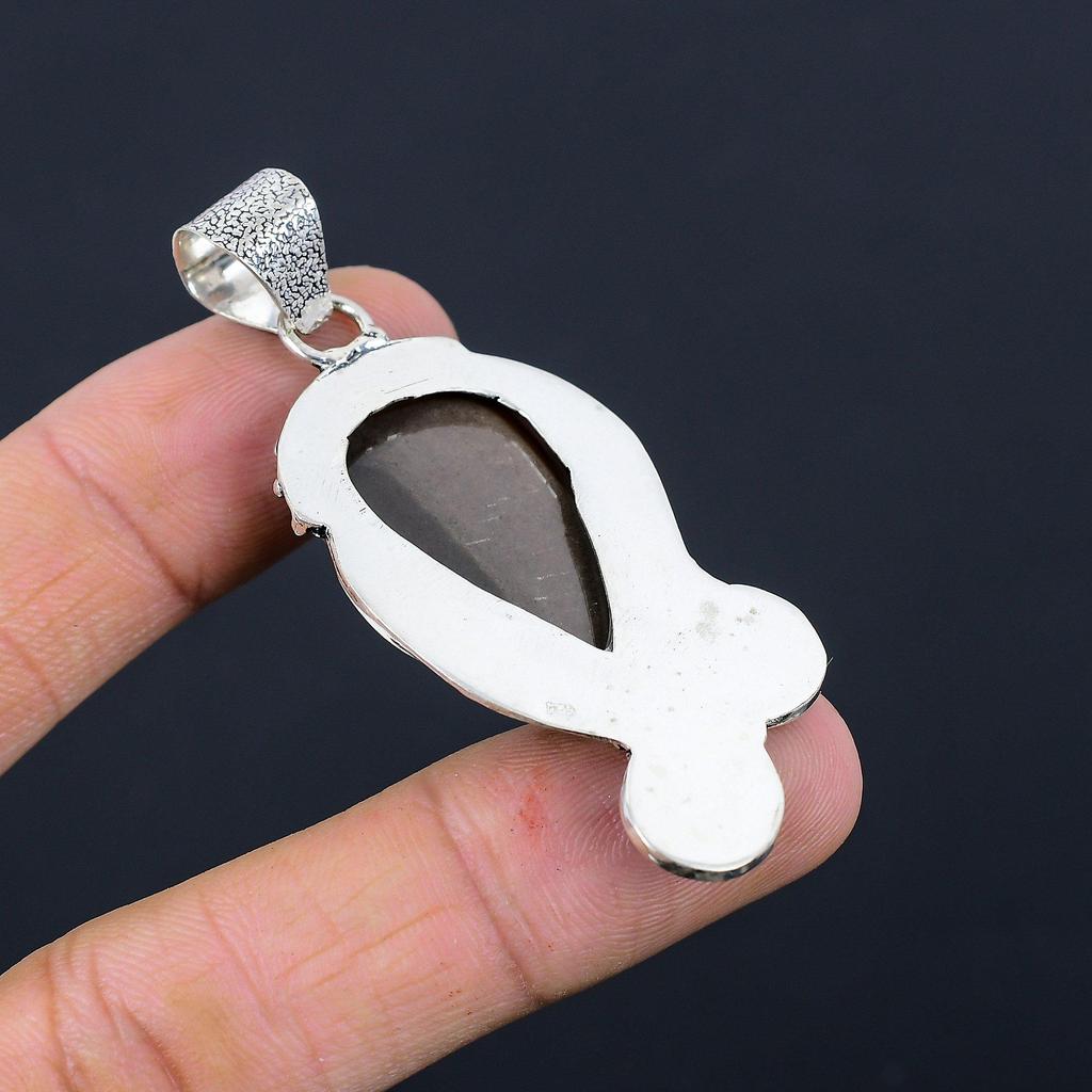 Gift For Women Pendant 925 Sterling Silver Natural Polychrome Jasper Gemstone