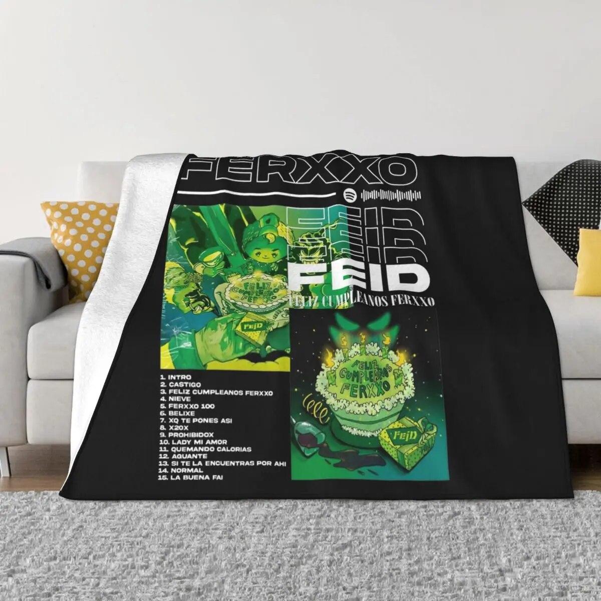 

Feid Ferxxo рэперские одеяла, флисовое осенне-зимнее универсальное супер теплое одеяло для постельных принадлежностей, уличный коврик