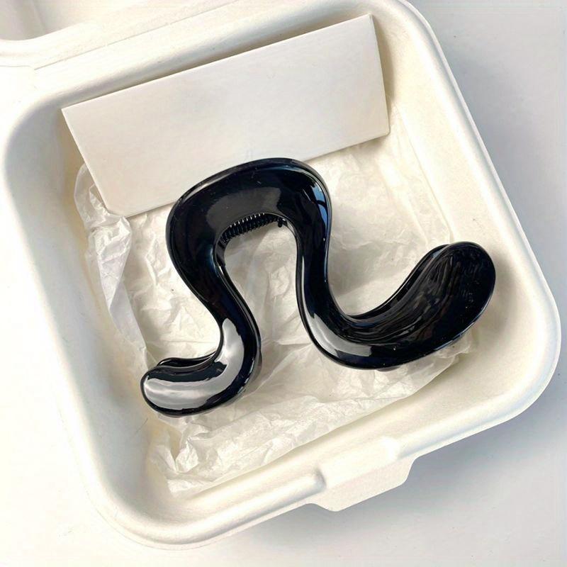 [Elegant Hair Clip] Large High-End Plastic Hair Clip, Bohemian Sweet Style Wavy Shark Clip | for Half Up Hairstyles, Elegant Hair Accessory