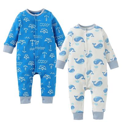 Baby Nest Baby Clothes Boys Romper 80 Coverall Open Front Long Sleeve Cute Cotton Pajamas 100%