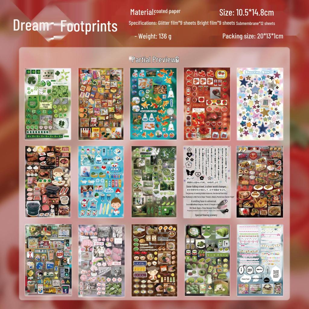 Yuxian Yanbian Retro Die-cut Coil Sticker Book: Time Story Series for Journaling & DIY Collage