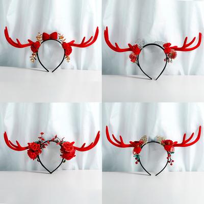 1PC Red Headband, Christmas Decoration, Antlers Headband, Suitable for Taking Photos,Party Carnival Props. Headbands Hair Band