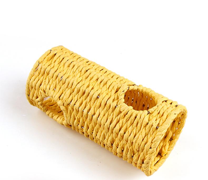 

Small Pet Tunnel Toy Handwoven Grass Tube for Hamsters Guinea Pigs Birds Natural Chew Tunnel Accessory one size