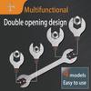 Combination Wrench Set, Double Ended Thin Wrench, Industrial Grade Open End Ring Spanner Hand Tool