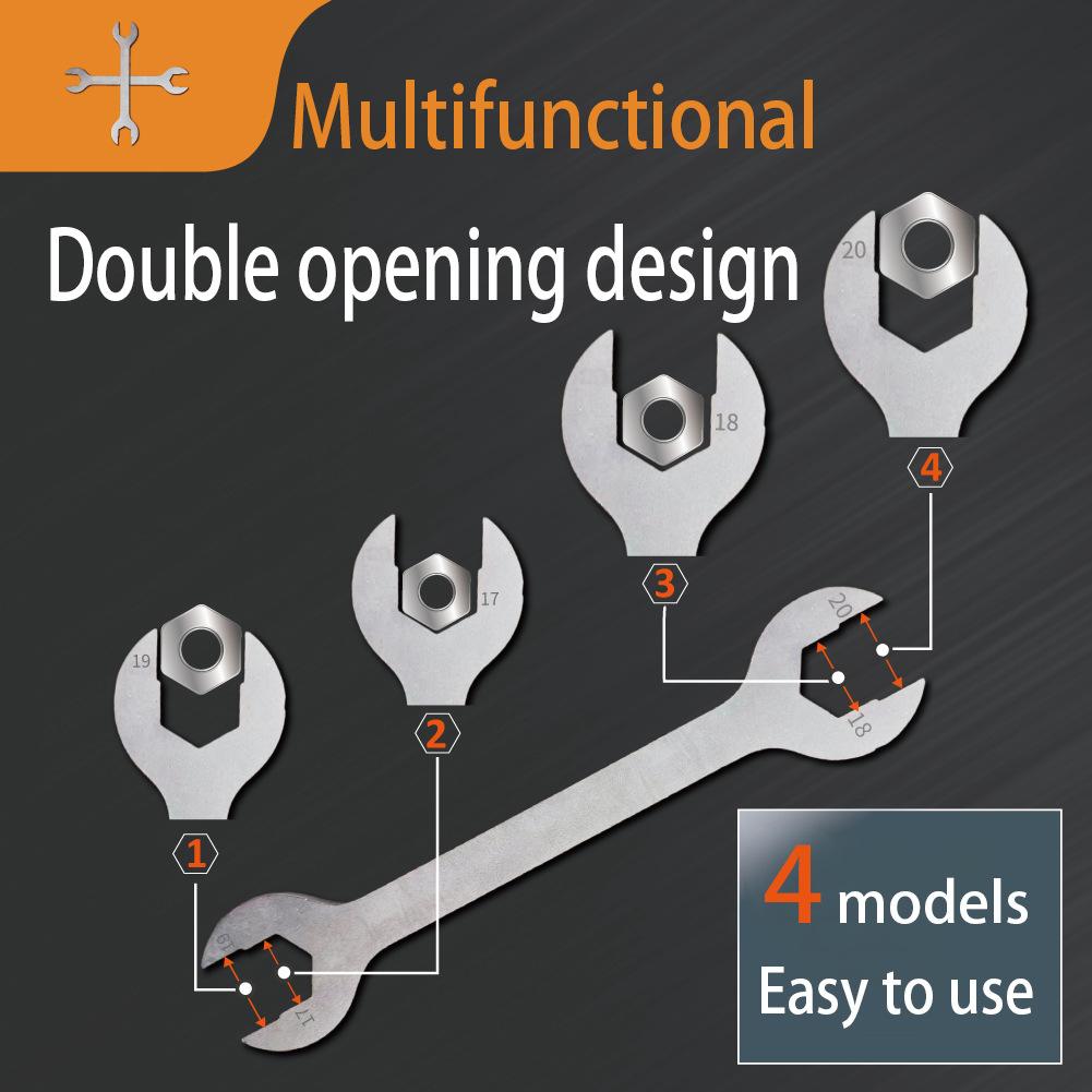 Combination Wrench Set, Double Ended Thin Wrench, Industrial Grade Open End Ring Spanner Hand Tool