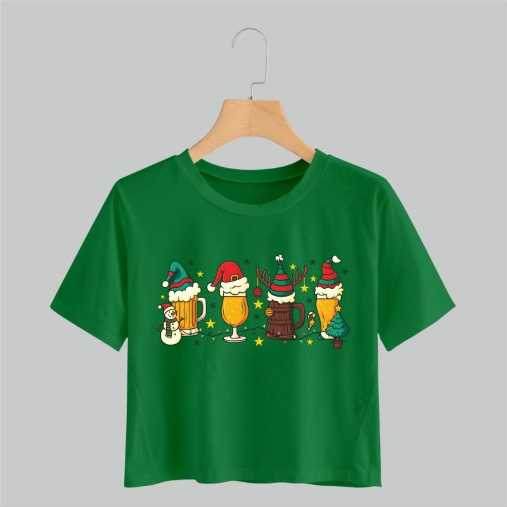 

GBT Christmas Distro Women s CROP T-shirt, Short Sleeve Top XS