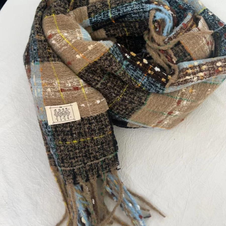 New Style Korean Style Hoop Yarn High Quality Imitation Cashmere Winter Student All Match Plaid Thickened Warm Scarf