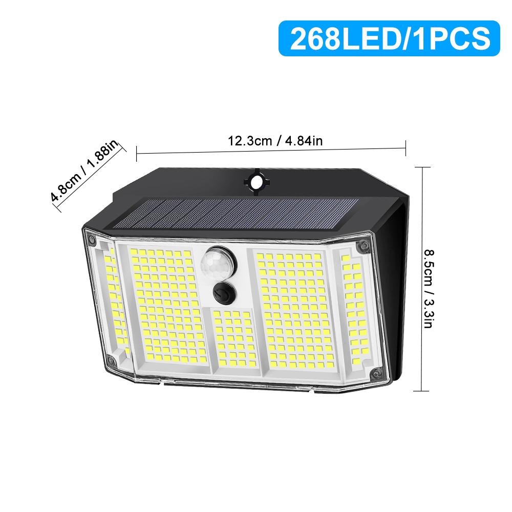 Outdoor Solar Motion Sensor Lights 468/528 LED Waterproof Solar Security Wall Lights for Garden Patio Pool Yard Fence Driveway