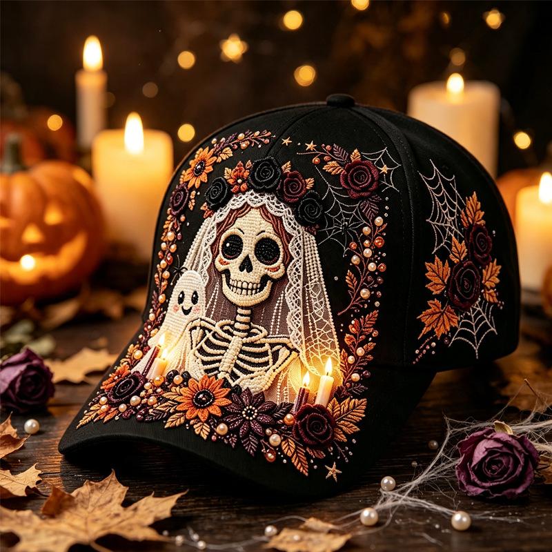 Halloween print baseball cap street accessory hat everyday casual sun hat