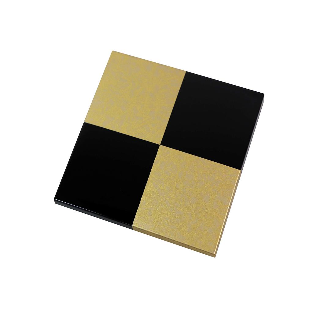 Osaka Choseido Checkered Gold 12cm Black Yamanaka Lacquer Box with Original Cooler Bag and Bonus Perfect for Sports New Eve and 3-Tiered Included.
