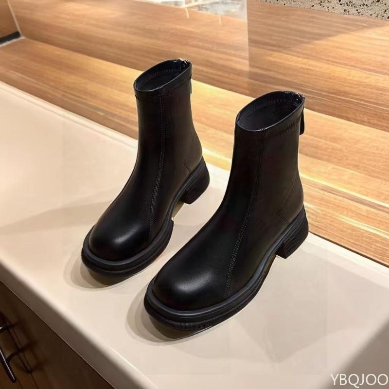 Fashion Autumn Winter Women Ankle Boots Casual Back Zippers Low Heels Shoes Ladies Vintage Short Booties