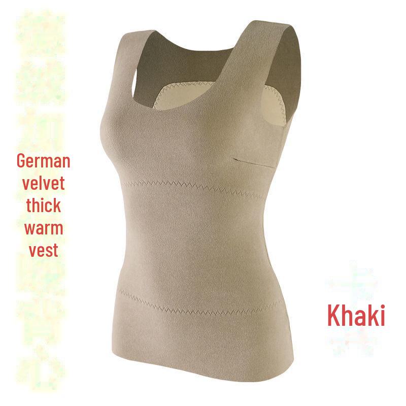 Women's German Velvet Self-Heating Winter Vest: Thick, Seamless, Tight-Fit Cotton Top