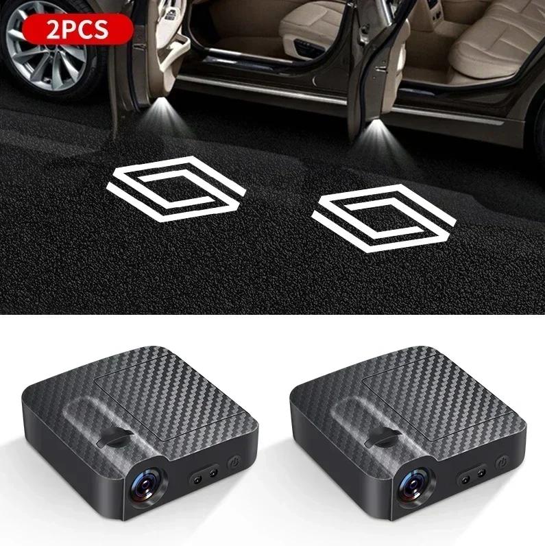 

Колпаки на колеса для нового Renault Clio Megane Trafic Captur Master Logan Kangoo Duster Светодиодная подсветка дверей автомобиля Проектор логотипа автомобиля