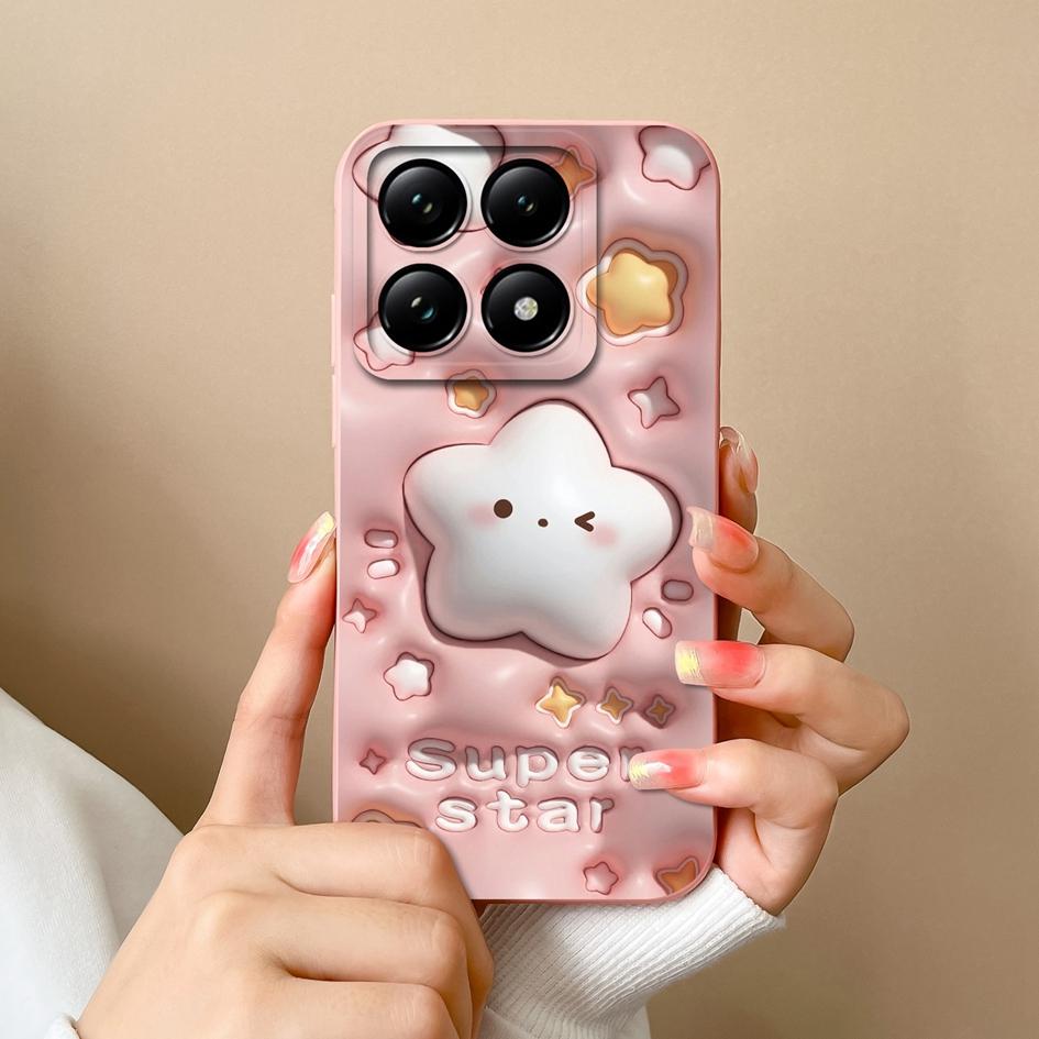 Weiche neue Hüllen für Xiaomi 14T 15 Pro Capa Hübsche Wolkenblumen Stilvoller Schutz aus flüssigem Silikon Langlebiger Anti-Tropfen für Xiaomi Shell Back Covers