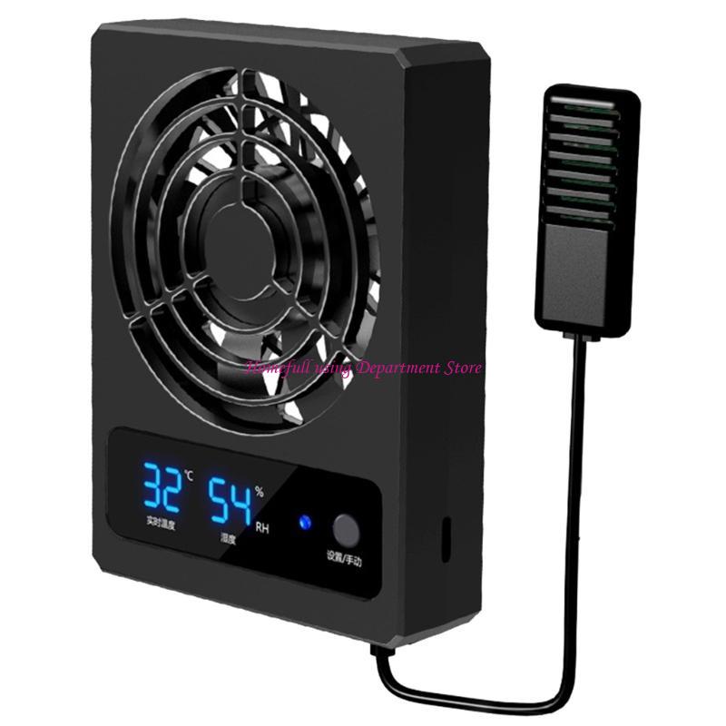 Terrariums Fan Hangable Coolers Terrariums Cooling Fan with with LED Temperature Display Reptiles Tanks Air Coolers Device