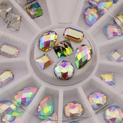 36Pcs/Wheel 3D Colorful Nail Art Rhinestones Glitters Tip Decoration Manicure