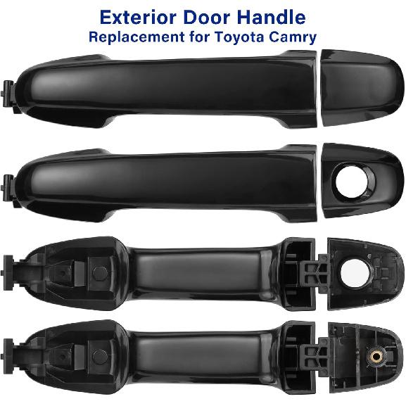 4 PCS Exterior Door Handle Set, Compatible with 2012-2017 Toyota Camry, Front Left Right Rear Driver Passenger Side, Replaces# 6921106090