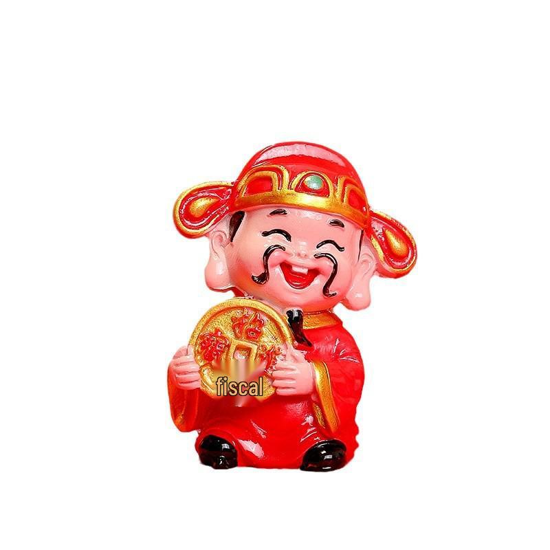 New Year Cartoon God of Wealth Ornament – Snake Year Figurine Home Decor Gift