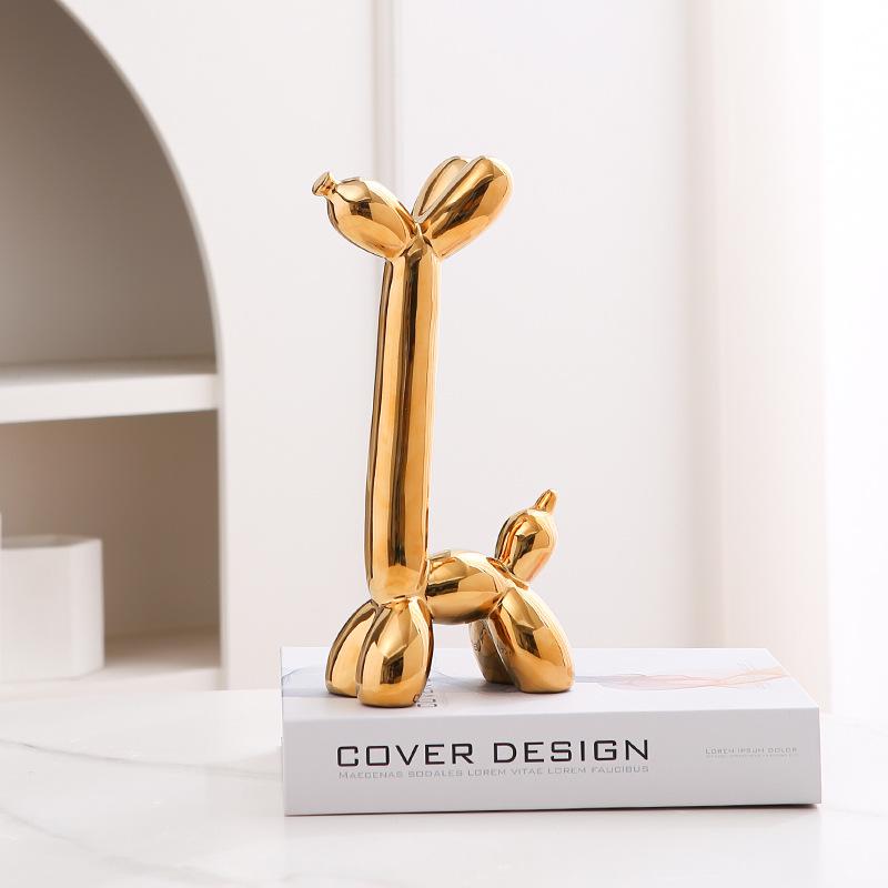 Nordic Luxury Ceramic Balloon Dog Ornament for Home Décor