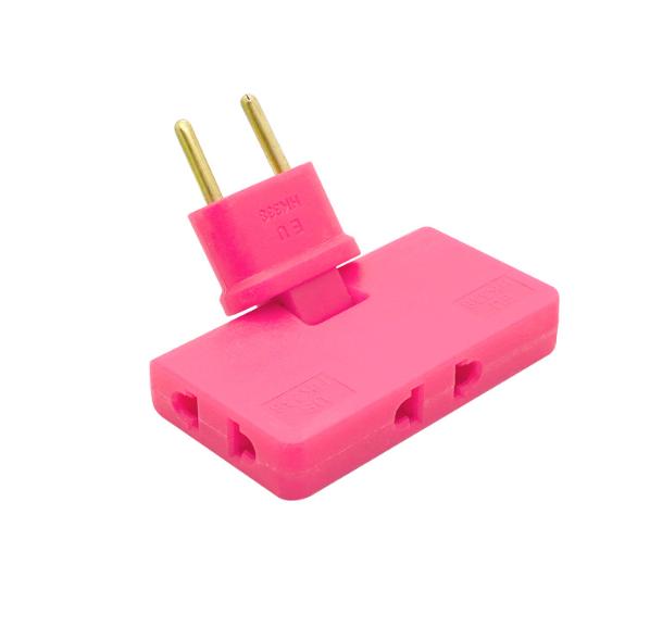 

180 Degree Rotating EU Plug Converter with Three Extension Plugs, Mini Slim Wireless Outlet Adapter with Light for Convenience