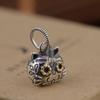 Golden Deer King S925 Silver Retro Hip Hop Unisex Kitten Necklace Pendant