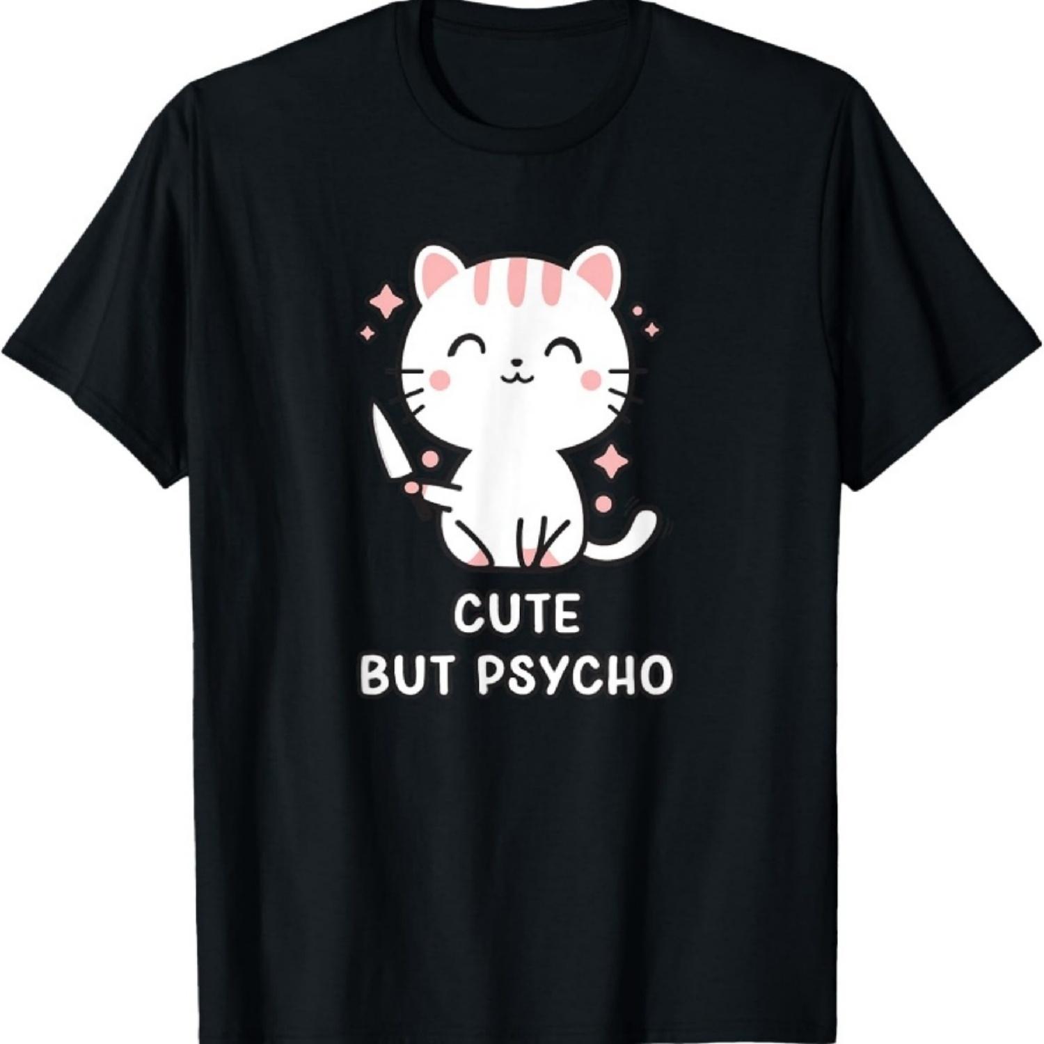 

Cute but Psycho Kawaii Cat T-shirt T-Shirt XXXXXL чорний