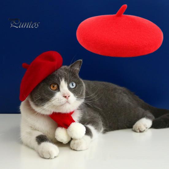 Haustiermütze, verstellbar, süße Katzen-Baskenmütze, bequem, weich, Hundekostüm, Kopfbedeckung, Foto-Requisiten, Haustier-Mode-Accessoires