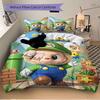 Custom Name Super Plumber Game Character Print 3Pcs Bedding Set Duvet Cover With 2 Bedro Pillowcase Home Birthday Gift