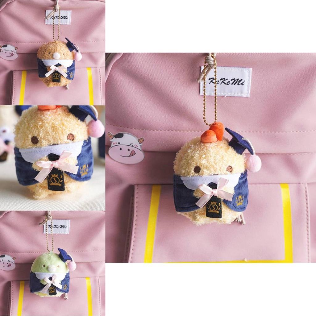 Sumikko Gurashi Graduation Plush Toy Keychain, Cute Stuffed Doll, Soft Fabric, Penguin Style, Perfect Gift