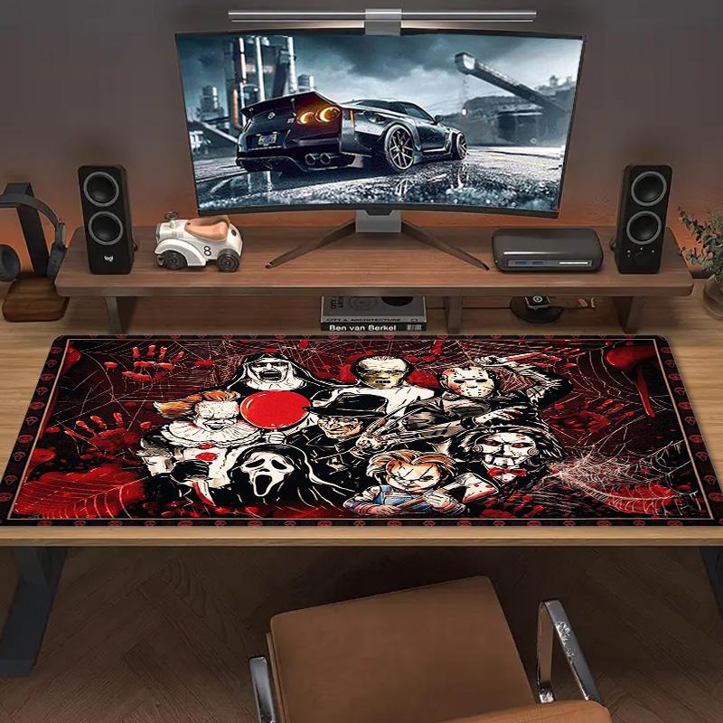 Horror Movie Series Color Mouse Pad Large Gaming Table Cushion Non-slip Laptop Tablet Big Mousepad XXL Mat Mini PC Playmat With Lock edge