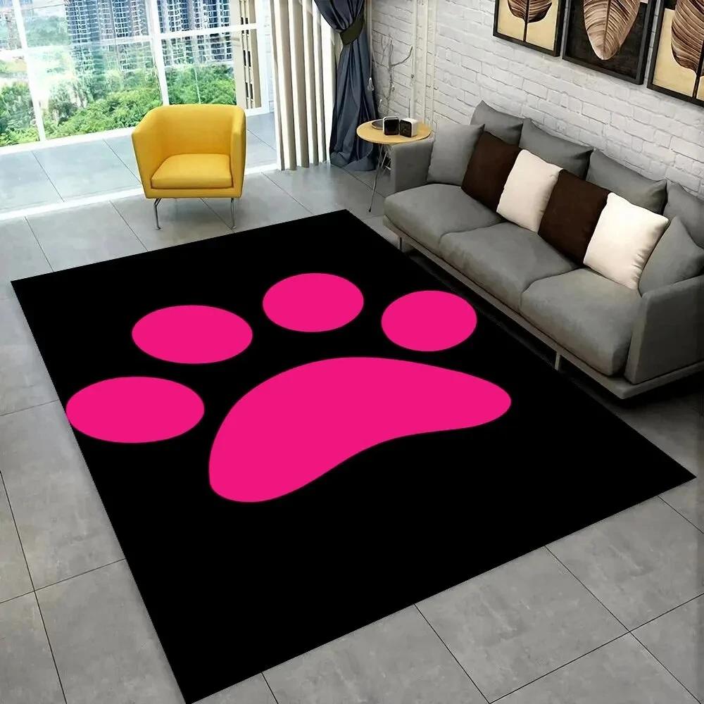 Pets Footprint Sole Series 3D Area Rug Large, Kids Non-slip Floor Mat Carpet Rug for Living Room Bedroom Sofa Doormat Decoration