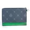 Berluti L-shaped fastener Nino Logo pouch bag Clutch bag PVC/Leather gray/Green