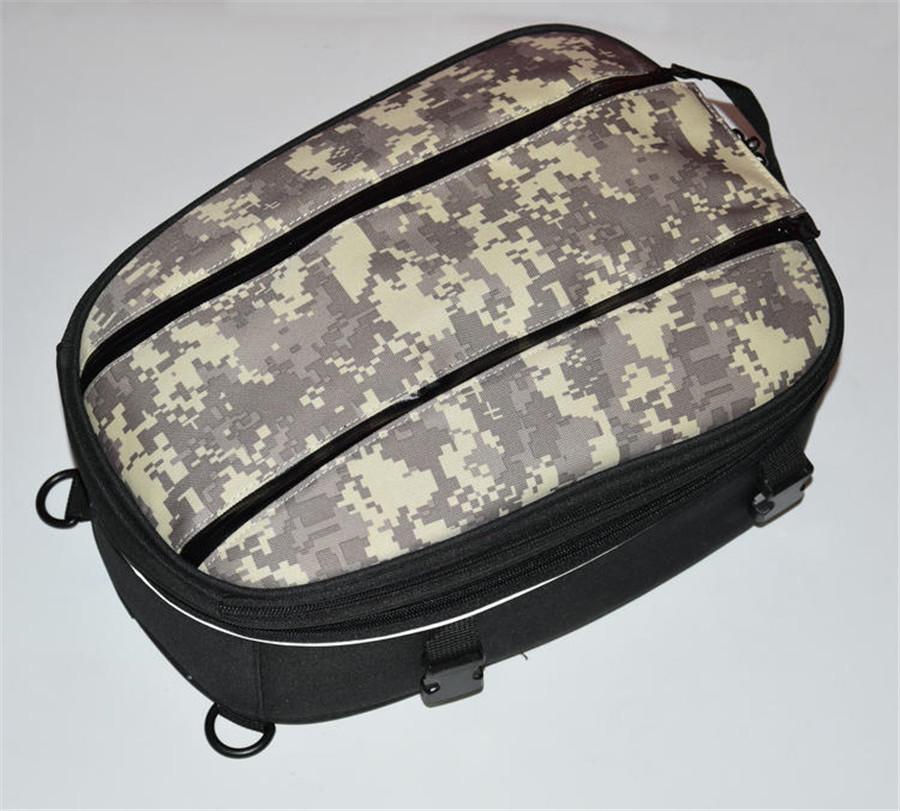 1x Black Motorcycle Helmet Bag Backseat Luggage Bag with Waterproof Cover 12-22L