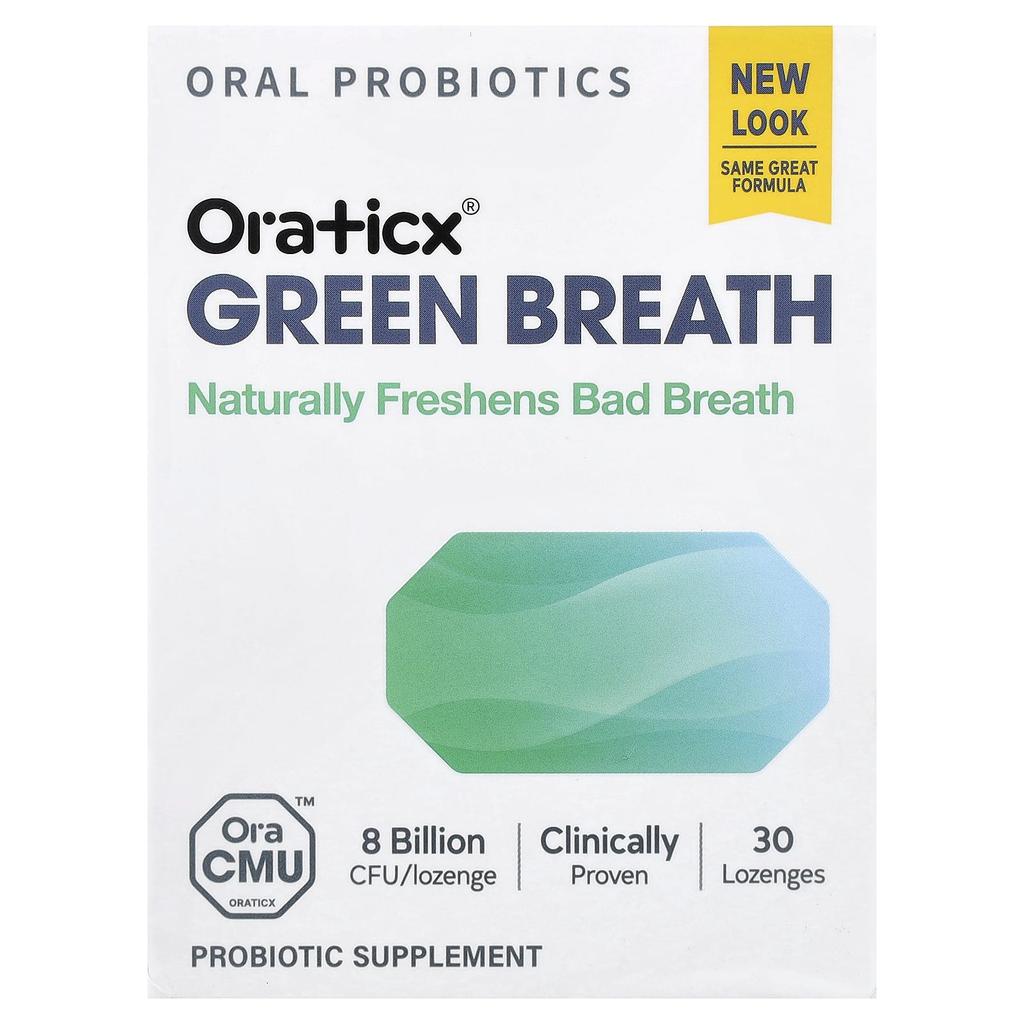 Oraticx, Green Breath, Mint Flavor, 30 Lozenges (80mg per Lozenge)