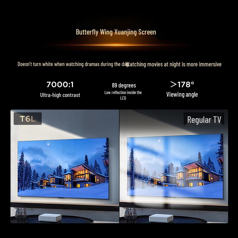 Tcl T6L Series QD-Mini LED Quantum Dot XDR DeepSeek AI Smart TV