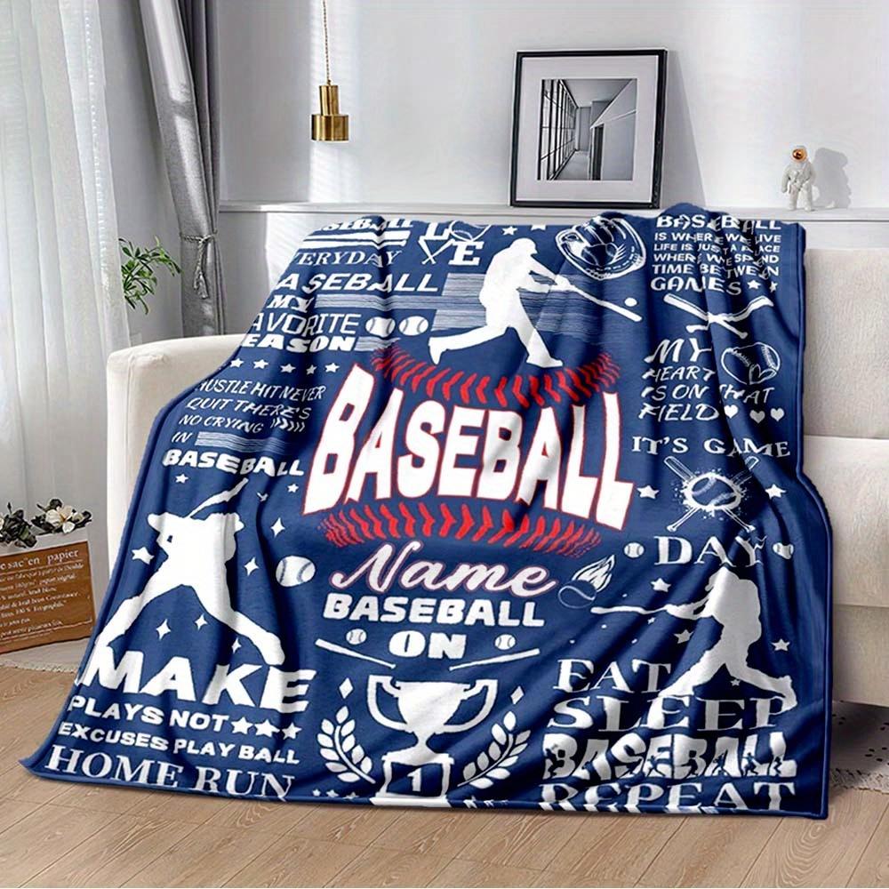 Blue Ball Customize Your Name Blanket Used For Chair Office Sofa Bed Camping Soft And Warm Giving Friends And Relatives Birthday Gifts Graduation