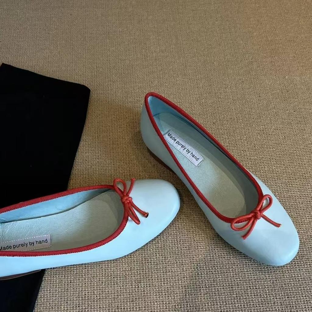 Ballet Shoes French Bow Silver Women 2025 New One-pedal Grandma Shoes Round Head Light Mouth Flat Sole Single Shoes Women