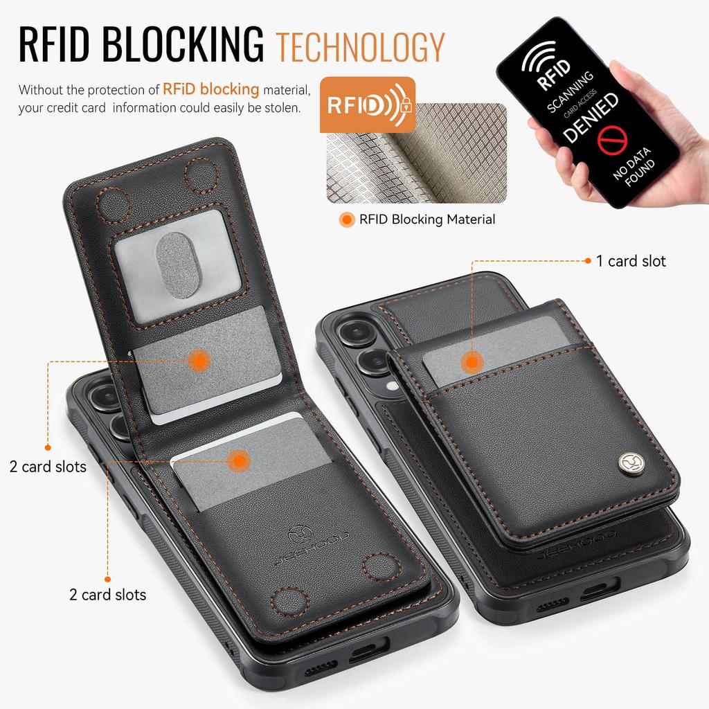 Custodia Portafoglio Magnetica 2 in 1 Staccabile per Samsung Galaxy S25 Edge S25 FE S24 S23 S22 S21 S20 Ultra con Porta Carte Cavalletto