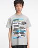 THEMUSEUMVISITOR Multi Text Graffiti T-Shirt (Melange Grey)