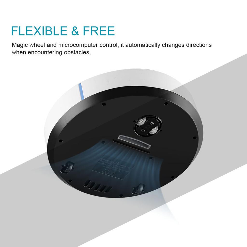 USB Rechargeable Automatic Smart Robot Vacuum Floor Cleaner Household Sweeping Machine Black