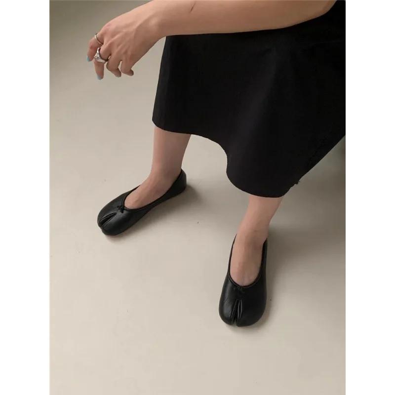 Women Split Toe Flats Loafers Ladies Soft Sole Ballerina Ninja  Cozy Female Casual Mujer Slip On Shoes