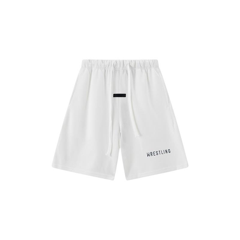 E853 Fear Of God Essentials Szorty Dresowe Z Napisem Unisex Oversize Bawełniane Ze Sznurkiem Elastyczna Talia Streetwear Codzienne Sportowe Szorty