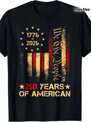 1776-2026 250 Years of American Flag Patriotic Graphic T Shirt Unisex Tee